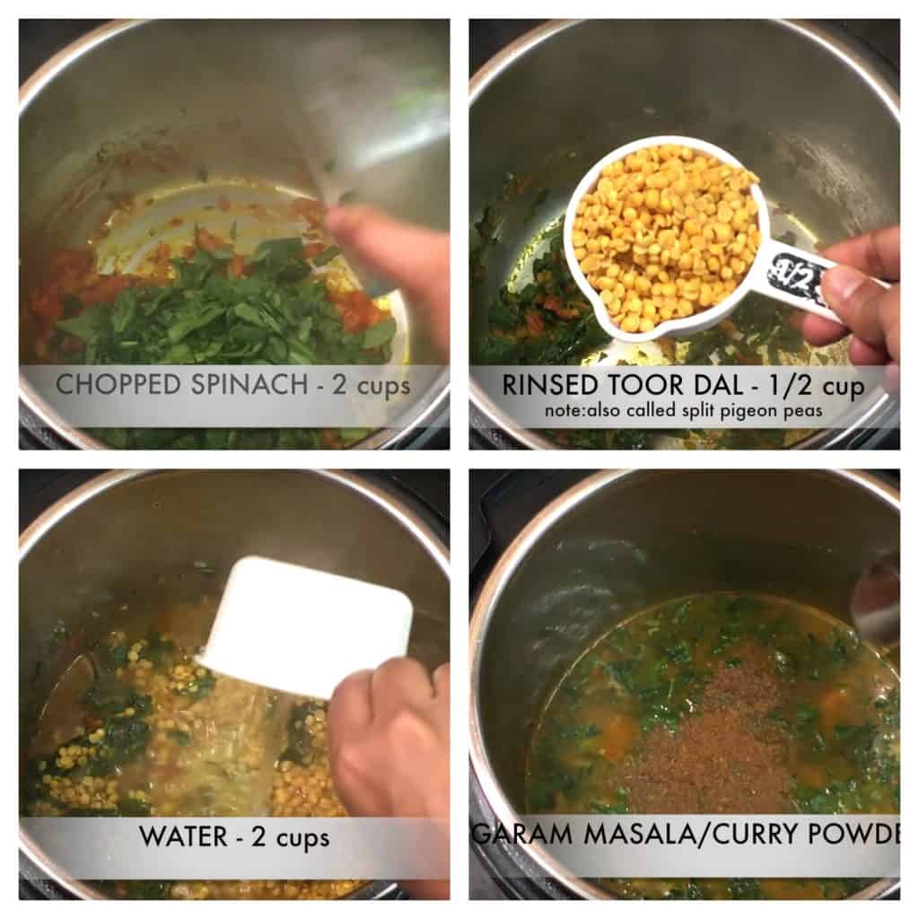 step to add dal and spices with spices collage