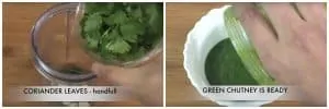 step to blend the green chutney masala collage