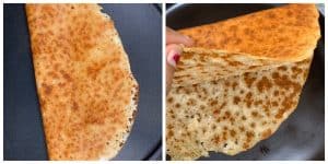 dosa is cooked crispy with golden brown spots collage