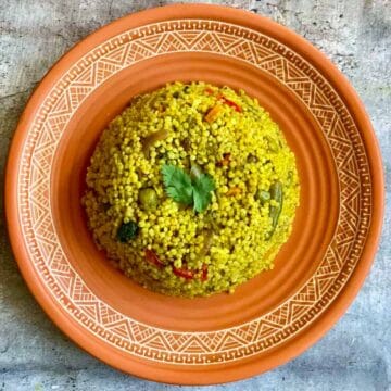 Kodo Millet Pulao served on a plate