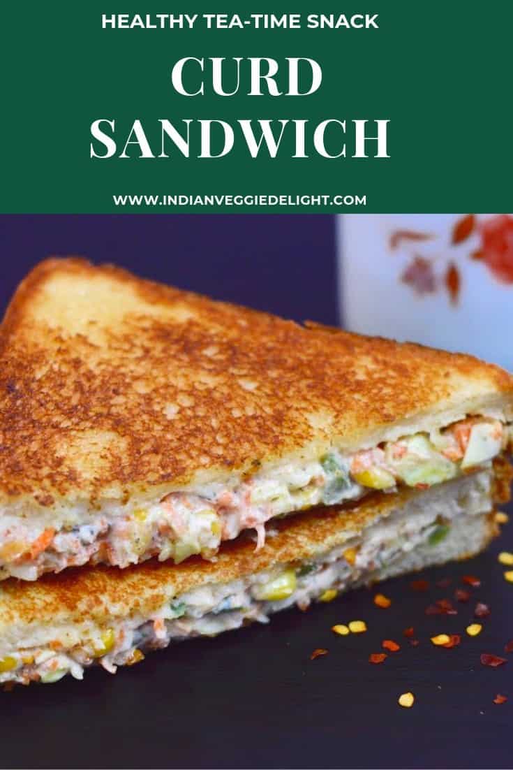 Curd Sandwich|Yogurt Sandwich|Dahi Sandwich recipe is a healthy, creamy and wholesome sandwich loaded with fresh vegetables