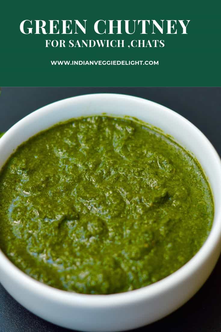 Coriander Mint Chutney (Indian Green Chutney) Indian Veggie Delight