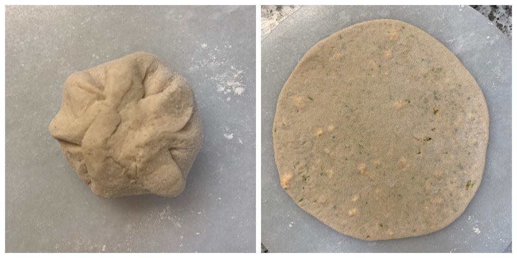 step to roll the paratha collage