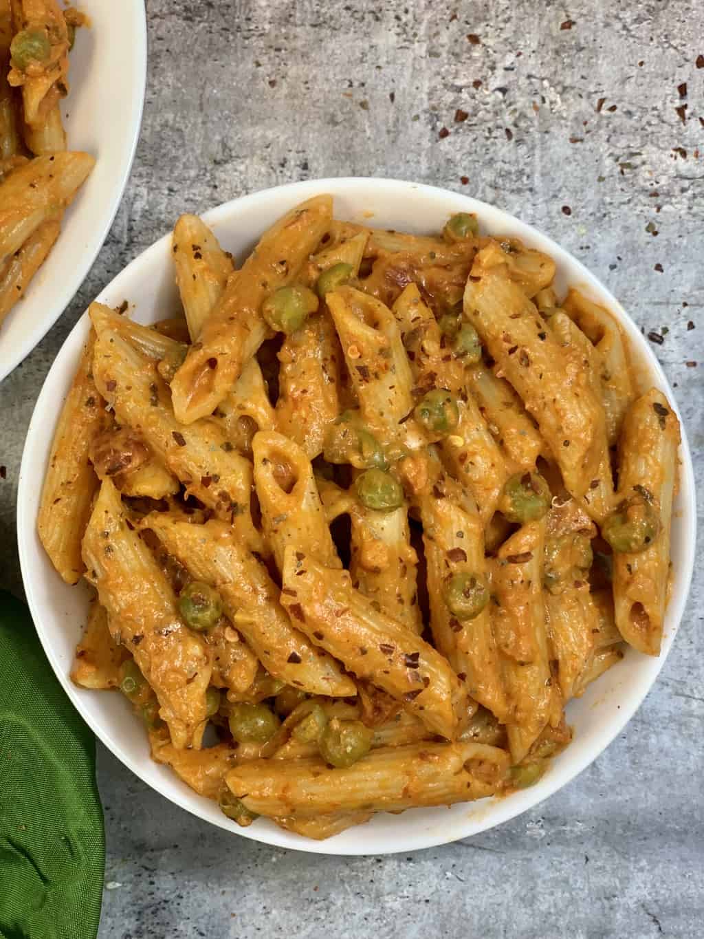 tomato pasta served in a bowl