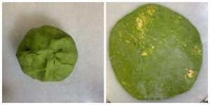 step to roll the spinach stuffed paratha collage