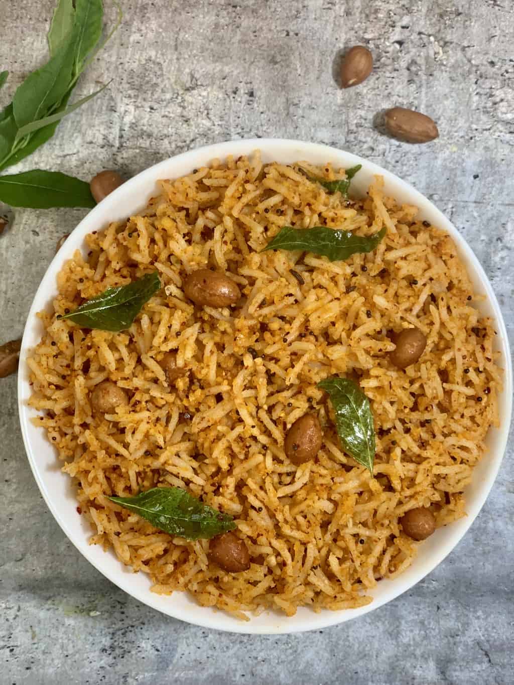 peanut rice in a bowl