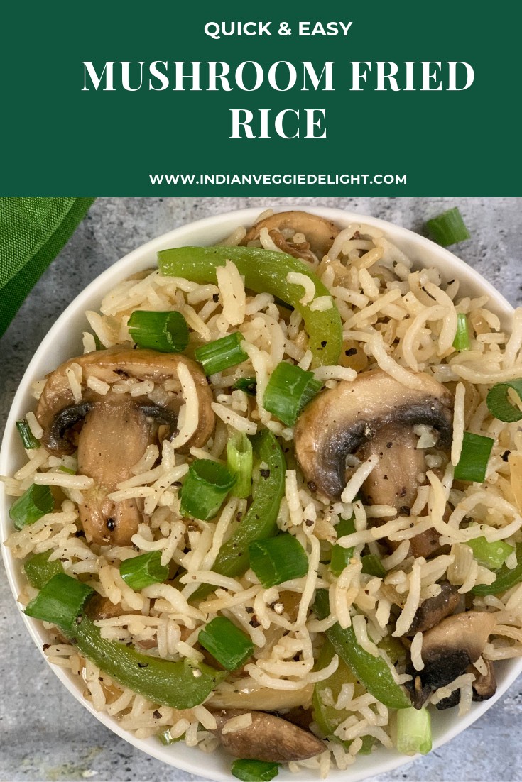 Mushroom Fried Rice Indian Veggie Delight