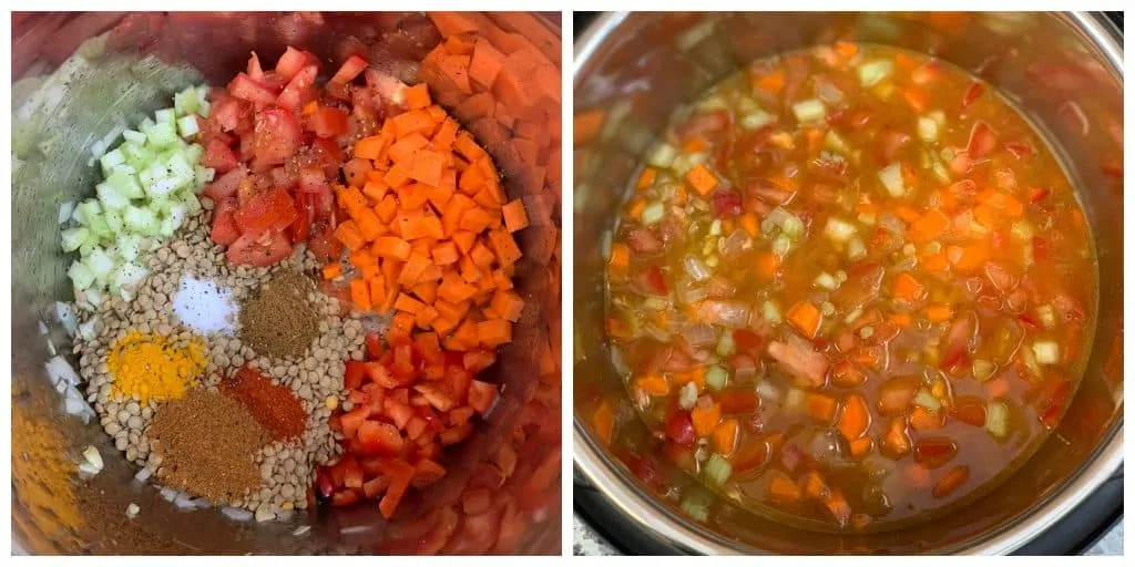 step to add spices and water collage
