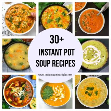 instant pot vegetarian soup recipes collage