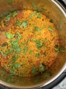 cooked red lentils in the instant pot insert