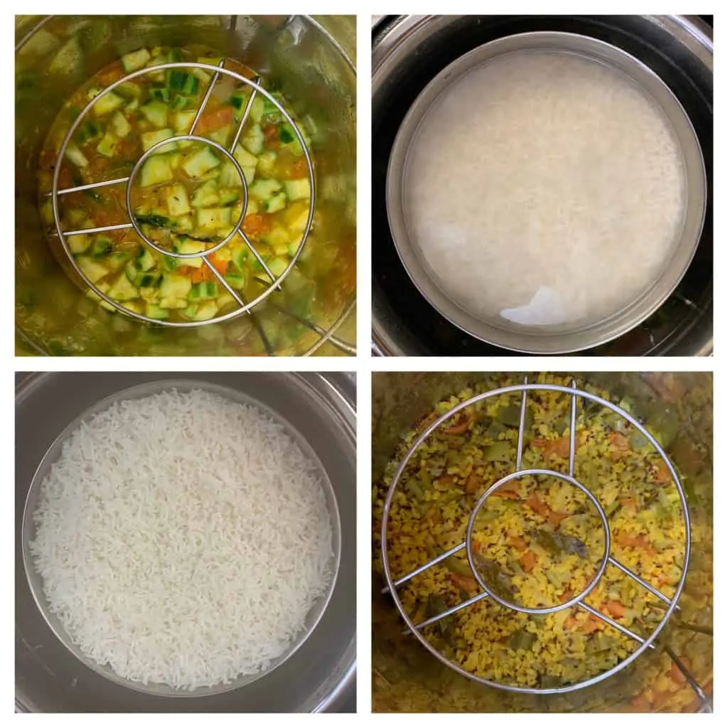 step to cook Beerakaya Pappu dal and rice pot in pot