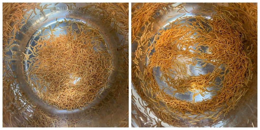 step to roast the vermicelli in the instant pot collage