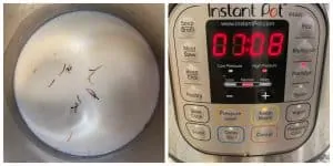 step to add the milk and pressure cook collage