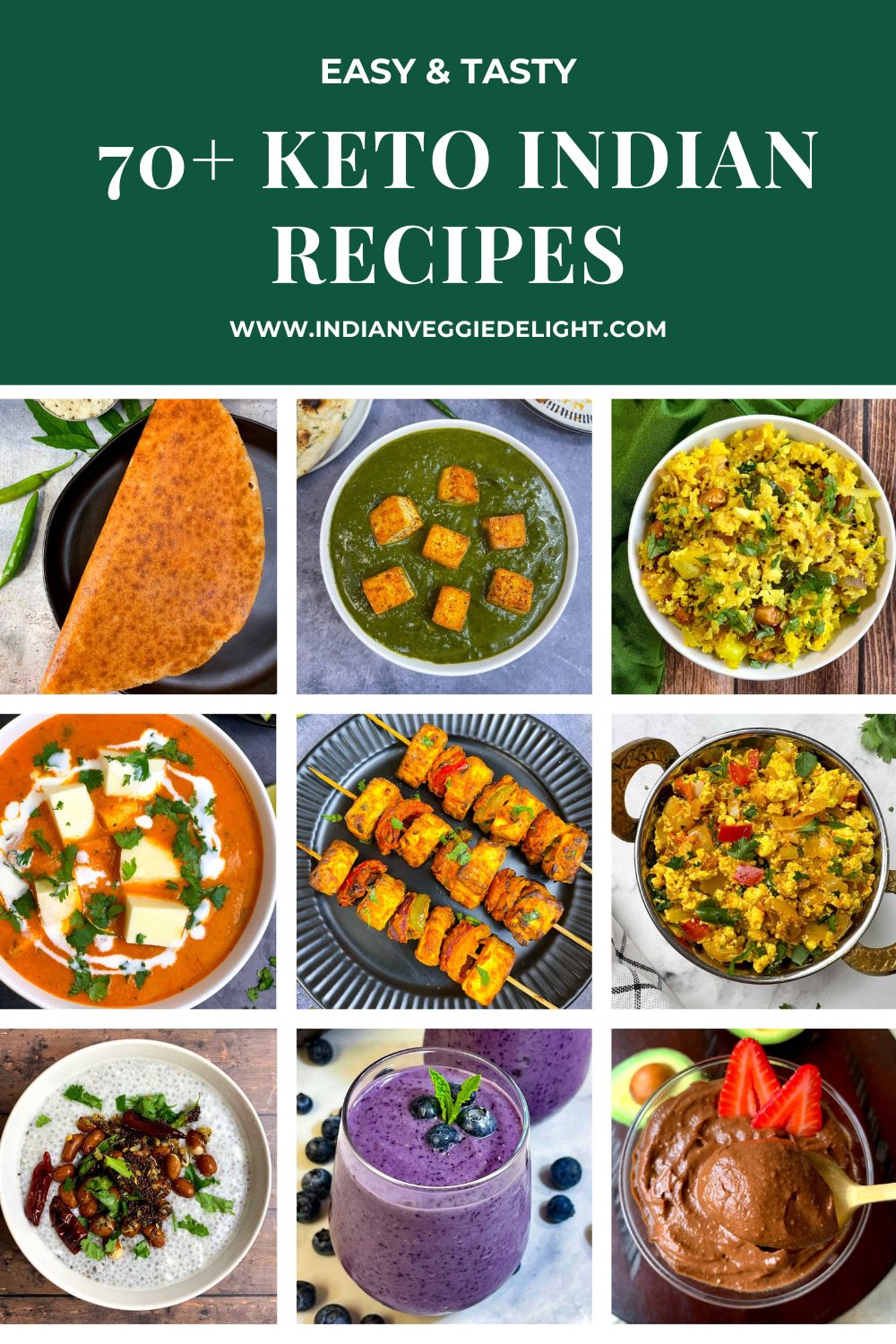 70+ keto indian food recipes collage