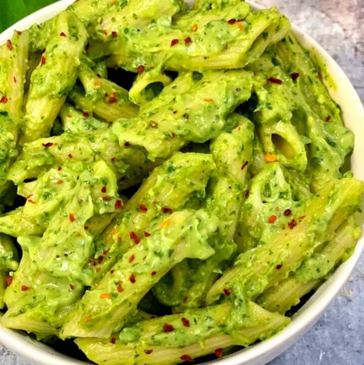 Creamy Avocado Pasta served in a bowl