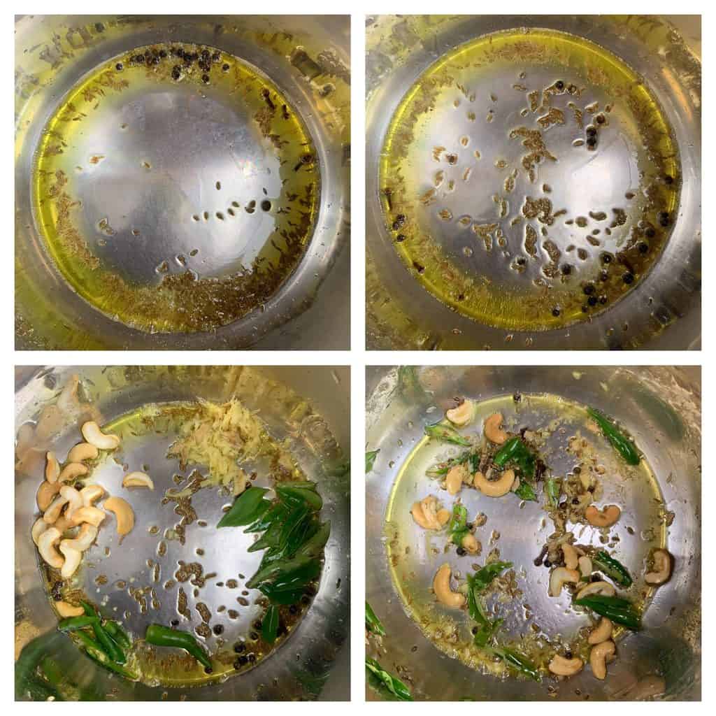 step to prepare tempering in instant pot collage