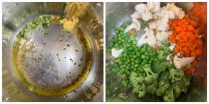 steps to saute green chilli ginger and mixed vegetables for bajre ki khichdi collage