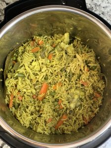 vegetable pulao in instant pot insert