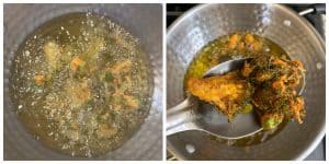 step to deep fry broccoli fritters