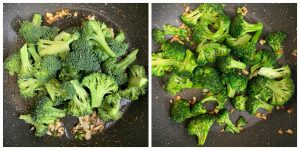 step to saute broccoli collage