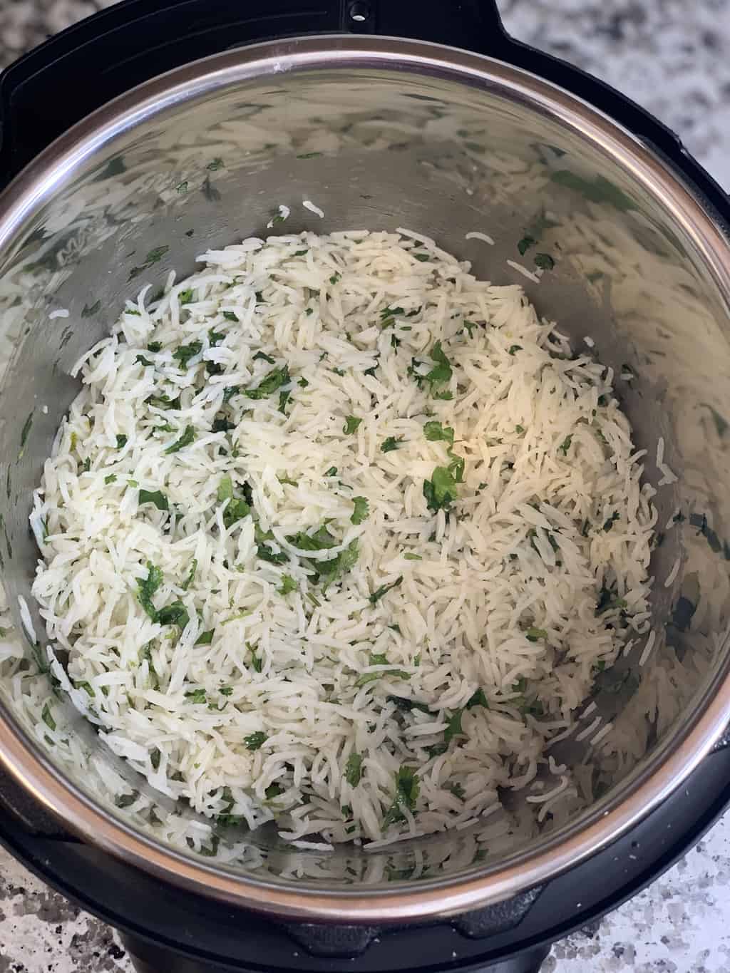 cilantro lime rice in instant pot insert 