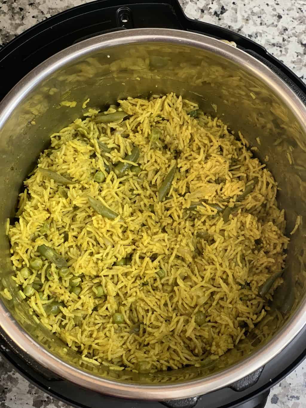 mint pulao in instant pot insert