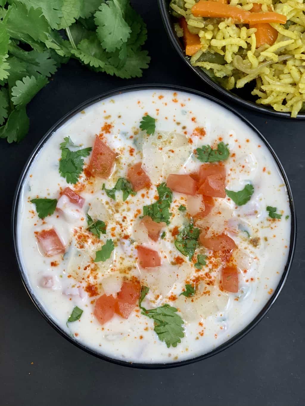 Onion Tomato Raita Recipe - Indian Veggie Delight