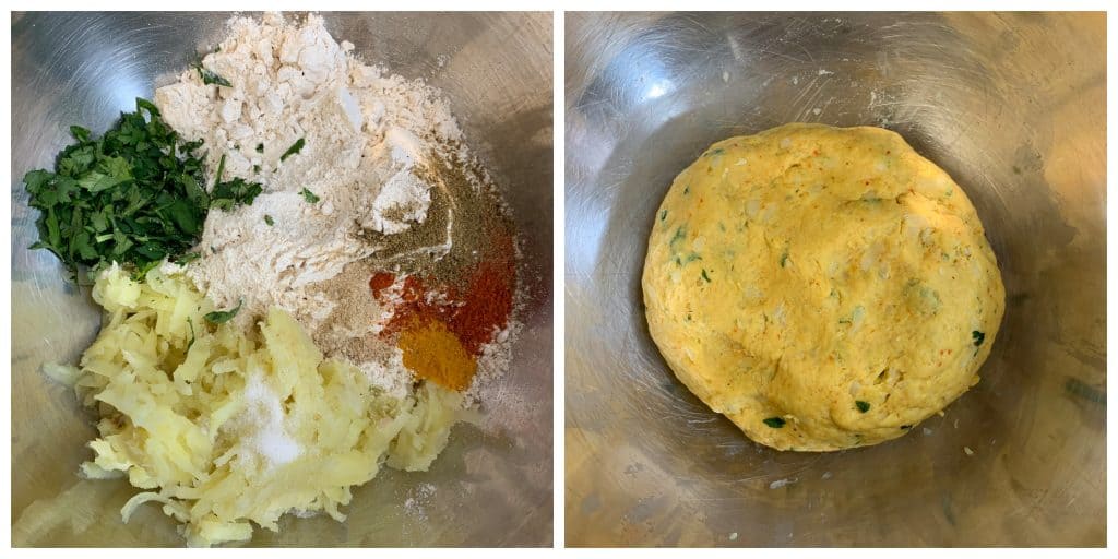 step to make sweet paratha dough collage