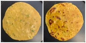 step to fry parathas collage
