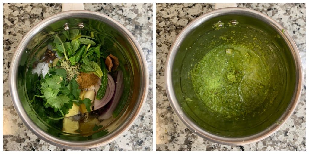 step to make green masala collage