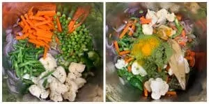 stap om groenten en coconut mint paste collage toe te voegen