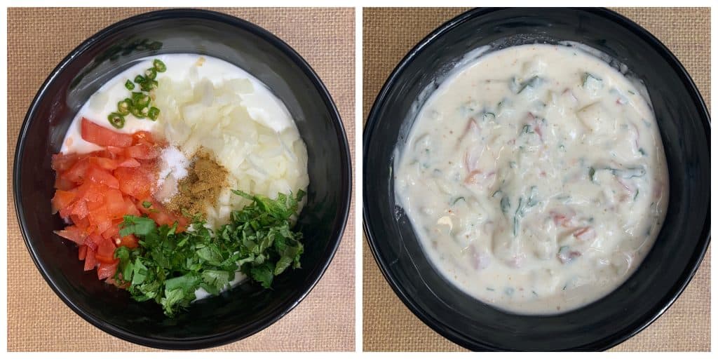 step to add all ingredients to yogurt collage