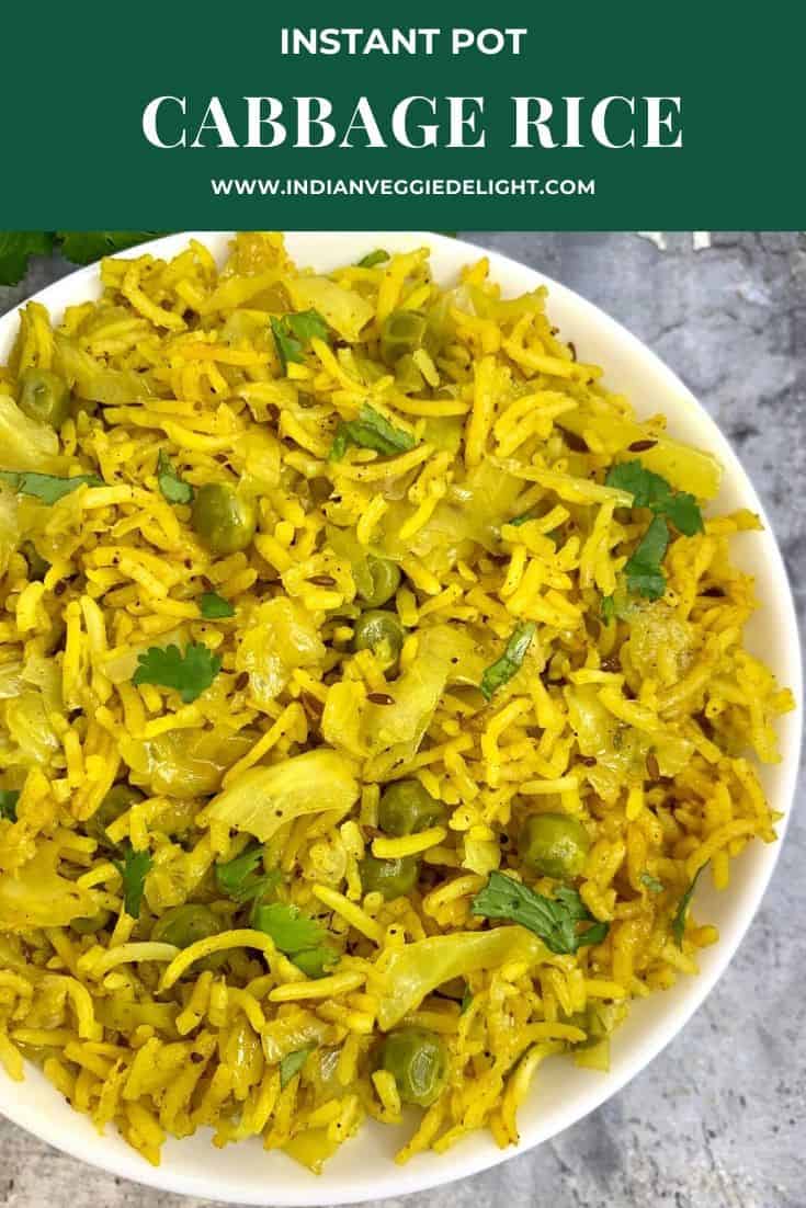 instant pot cabbage pulao