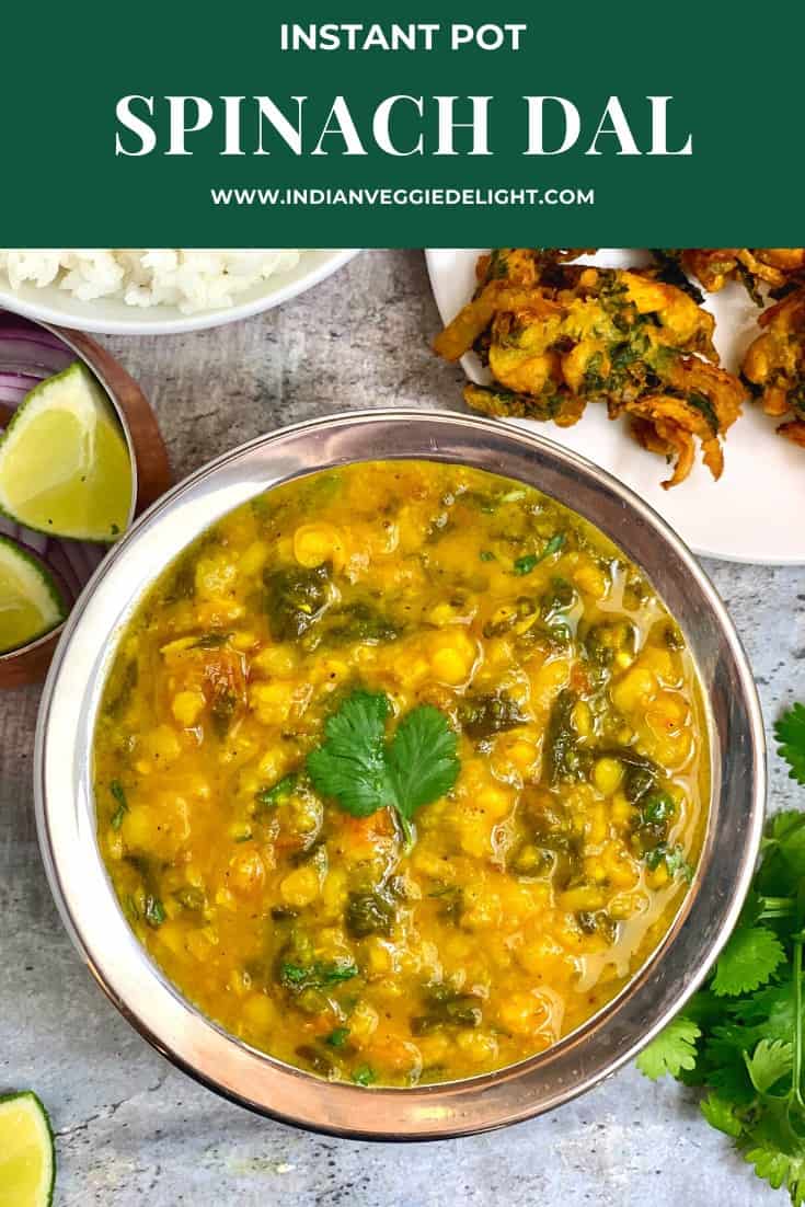 Dal Palak recipe/spinach dal pressure cooker/lentil dal instant pot