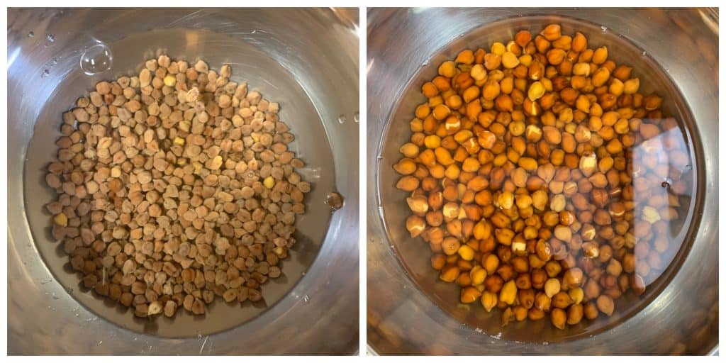 step to soak black chickpeas in water collage