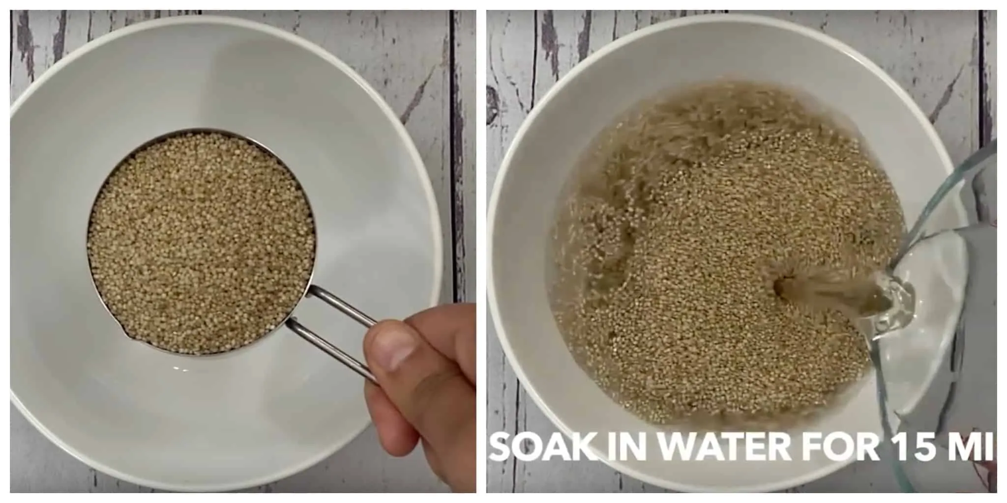step to soak millet in water collage