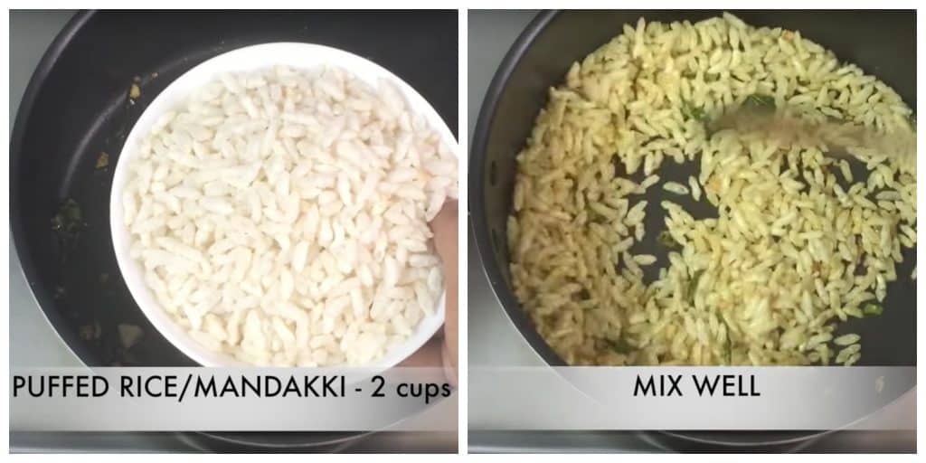 mix puffed rice well for nargis mandakki