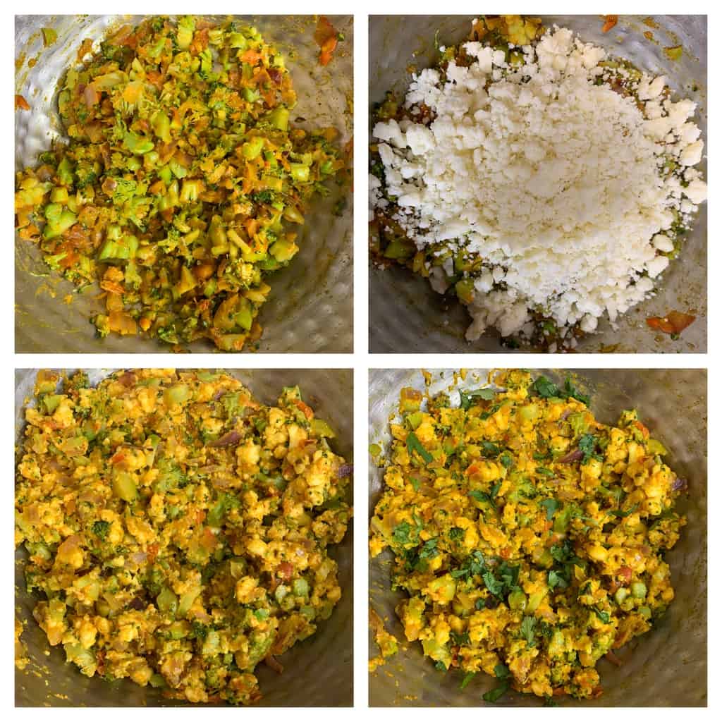 step to add paneer and mix collage