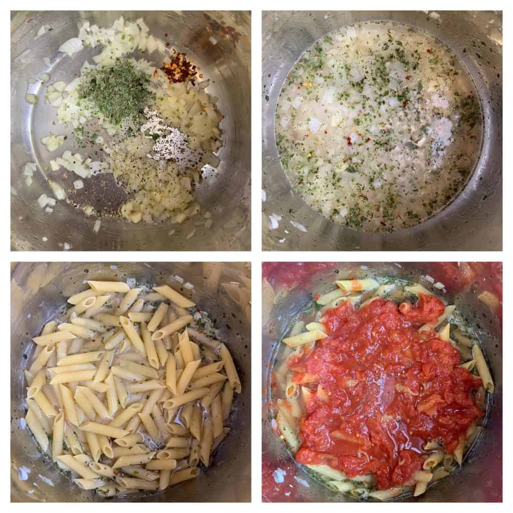step to cook pasta with tomato collage