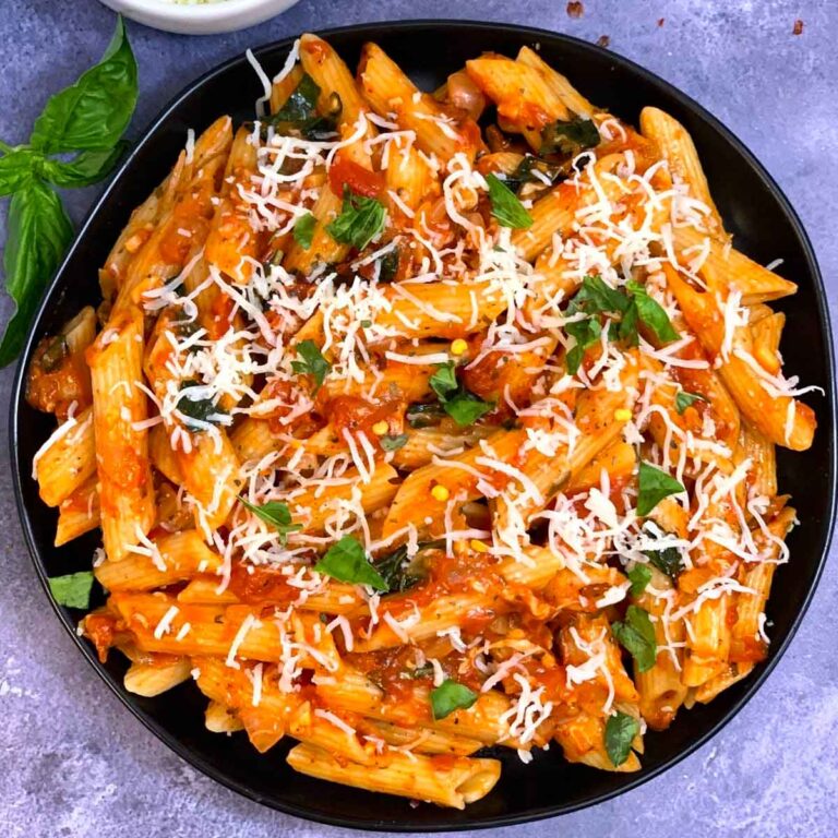 Tomato Basil Pasta (Instant Pot & Stovetop) Indian Veggie Delight