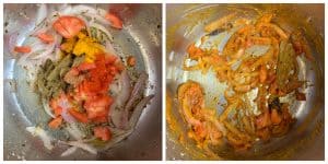 step to cook tomatoes with spices collage