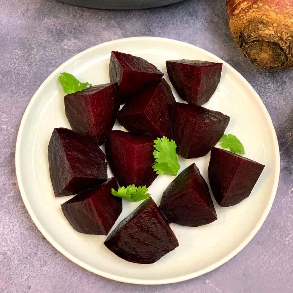 instant pot beets served in a plate