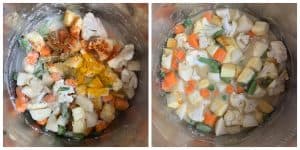 step to add veggies paneer and cashew paste collage