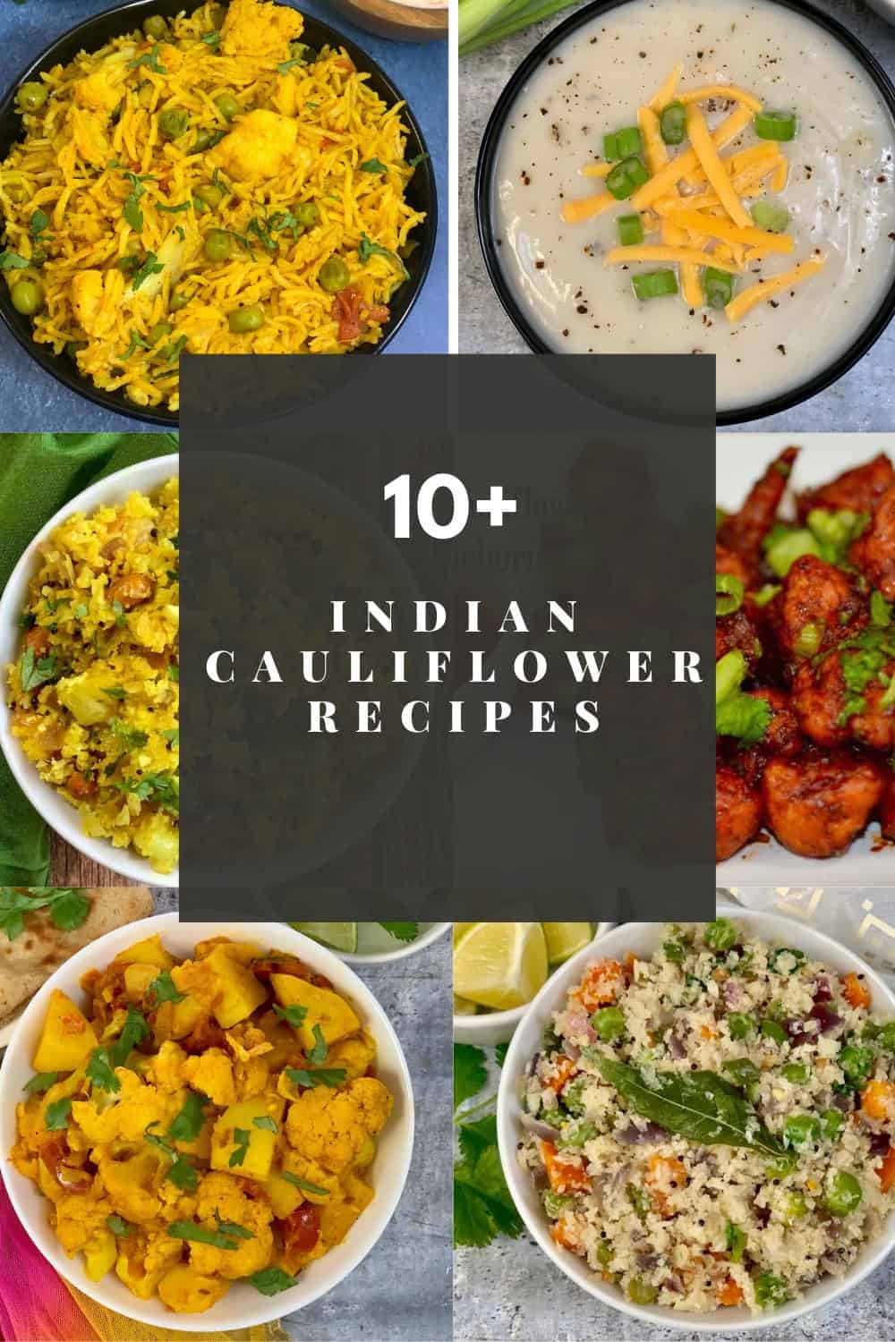 indian Cauliflower Recipes collection collage