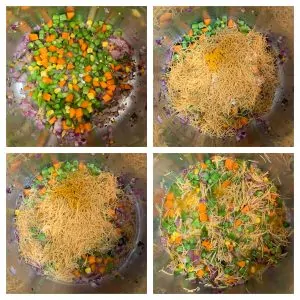 step to cook vegetables vermicelli collage