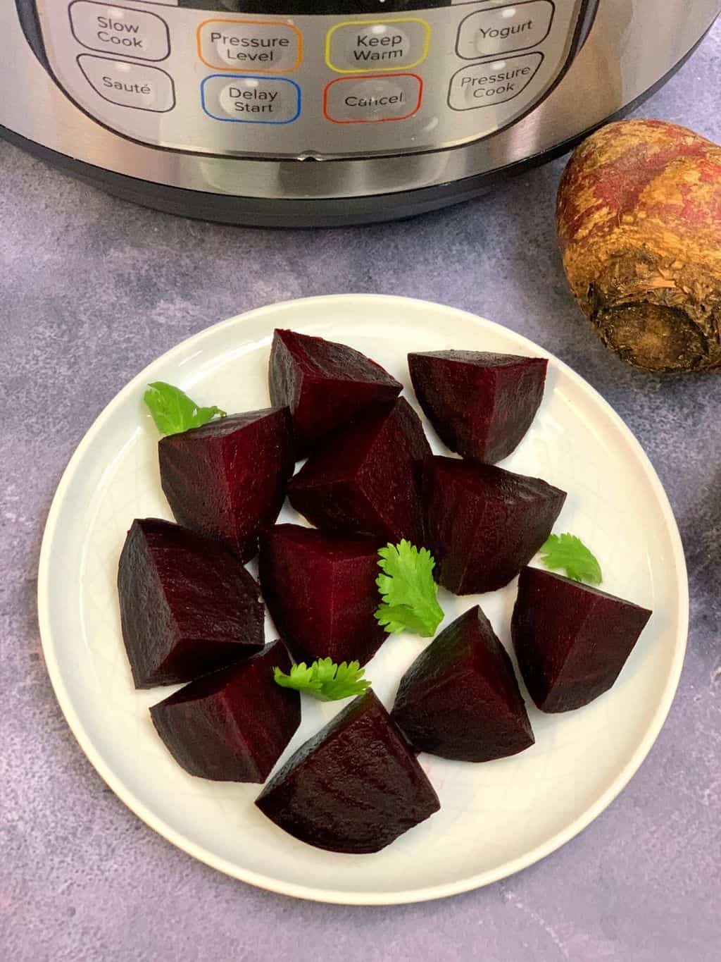 instant pot beets served on a plate