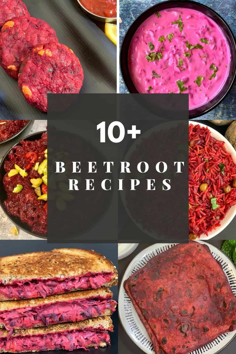 Indian Beetroot Recipes collage