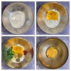 step to prepare butternut squash chapati dough