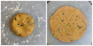 step to roll the paratha collage