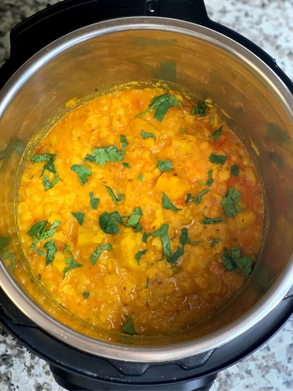 butternut squash dal in instant pot insert